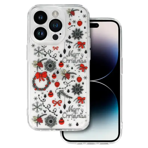 TEL PROTECT Christmas Case for Iphone 12 Design 5 Clear