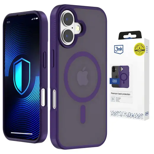 3mk Smoke MagCase maciņš ar MagSafe atbalstu telefonam iPhone 16 violets caurspīdīgs