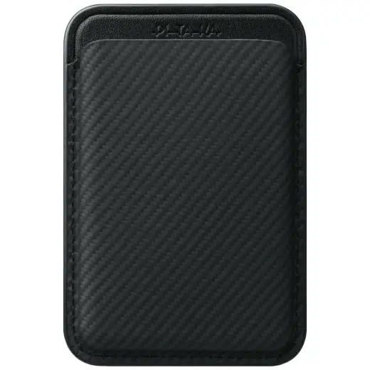 Magnetic wallet PITAKA Woven Wallet MagSafe for phone black grey