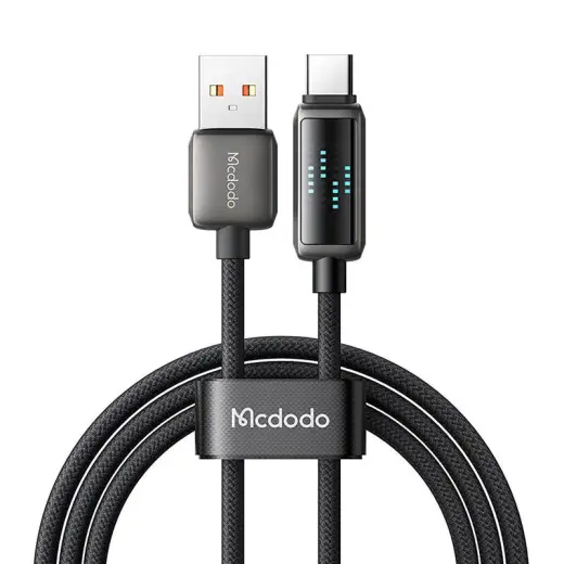 Mcdodo CA-2350 data transfer and charging cable | USB-A to USB-C | 100W | with LED display | 1.2m | black