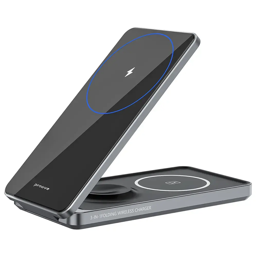 Proove Metal Edge 3-in-1 bezvadu lādētājs | Qi | 23W | pelēks