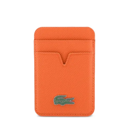 Lacoste PU Iconic Petit Pique MagSafe Wallet Orange