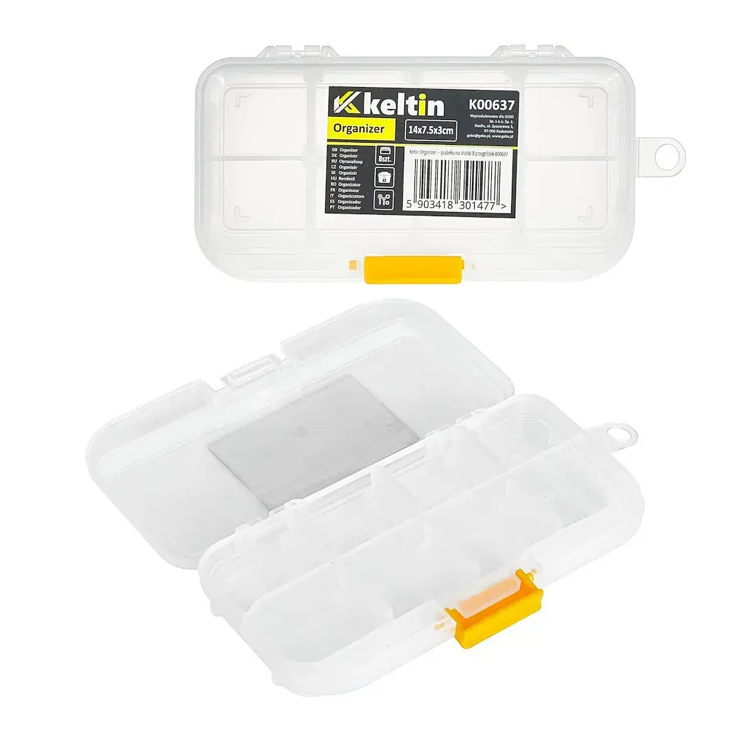 8-Compartment Plastic Storage Box for Screws