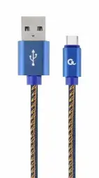 Gembird Premium denim data transfer and charging cable | USB-A to USB-C | 2m | blue