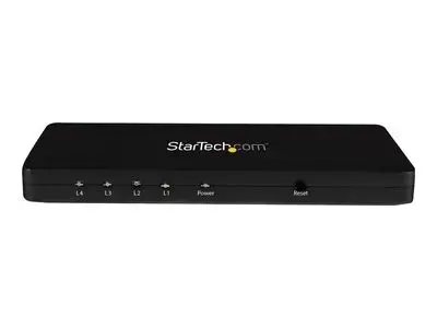 StarTech.com 4K HDMI Splitter - 4k 30Hz - 4 Port - Aluminum - Backward Compatible - HDMI Multi Port - HDMI Hub (ST124HD4K) - video|audio switch - 4 ports
