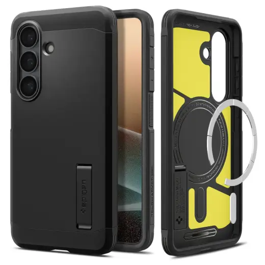 Spigen Tough Armor Mag phone case with MagSafe support for Samsung Galaxy S26 (S942) black