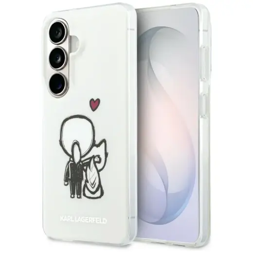 Karl Lagerfeld IML Karl&Choupette чехол с поддержкой MagSafe для телефона Samsung Galaxy S26 (S942) прозрачный