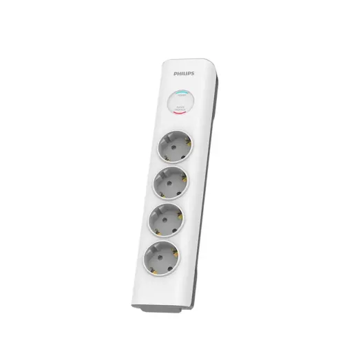 Anti-surge power strip PHILIPS extension cord 4 Schuko sockets 2m 16A white