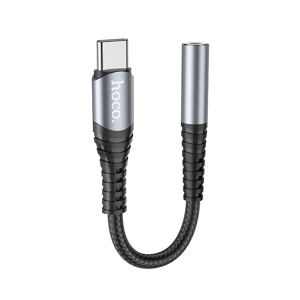 Adapter AUX Jack 3,5 mm do USB C Hoco LS33 metal gray