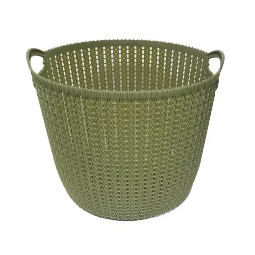 Plastic basket round 32x30x26cm Ruuby, green