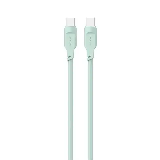 USAMS Lithe Series SJ567USB04 data transfer and charging cable | USB-C to USB-C | 100W | 1.2m | green