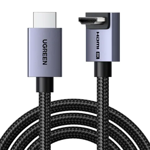 Cable HDMI-HDMI (angle) 2m (HDMI 2.1 8K@60Hz 48Gbps) black HD188 UGREEN