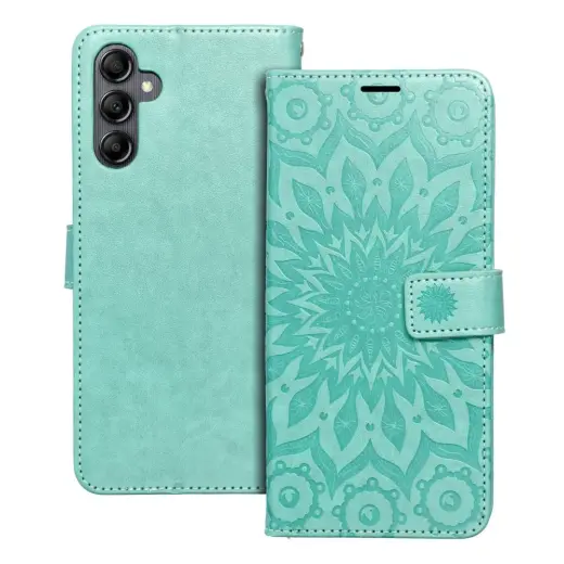 MEZZO mandala grāmatveida maciņš telefonam Samsung Galaxy A14 4G (A145) | A14 5G (A146) zaļš