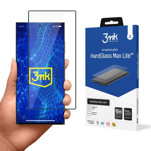3mk HardGlass Max Lite tempered glass for phone Samsung Galaxy S24 Ultra (S928) with applicator