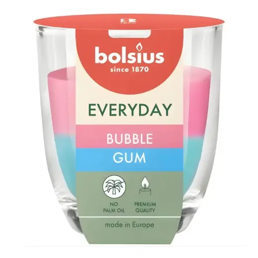 Svece arom. stikla gl. Everyday Ø80x70mm bubble gum 