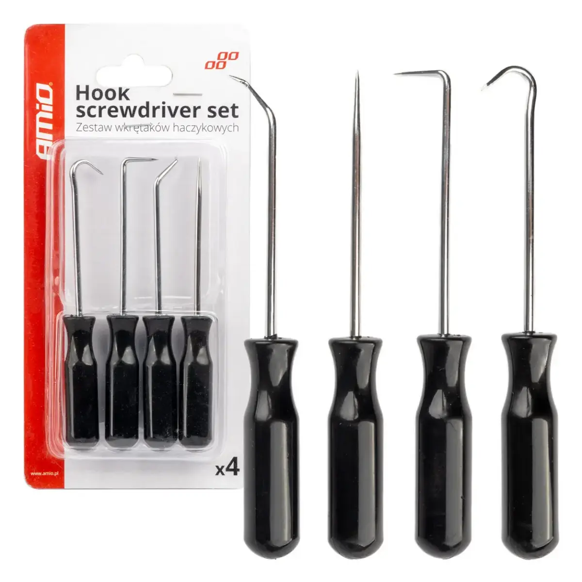 Hook screwdriver set 4pc. AMIO-04281