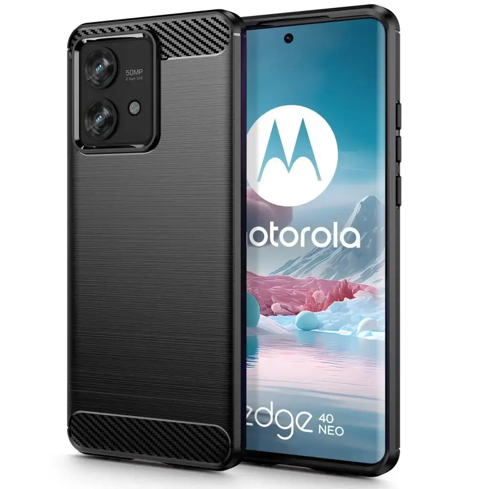Tech-Protect TPUCarbon case for Motorola Edge 40 Neo - black