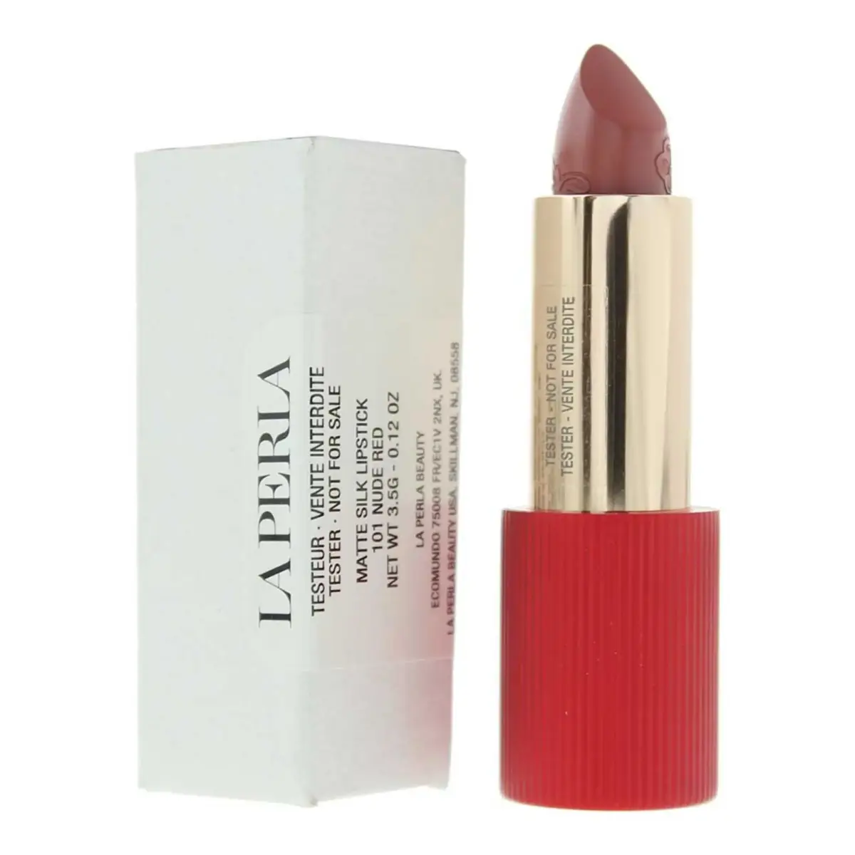 La Perla, Matte Silk, Matte, Cream Lipstick, 101, Nude Red, 3.5 g