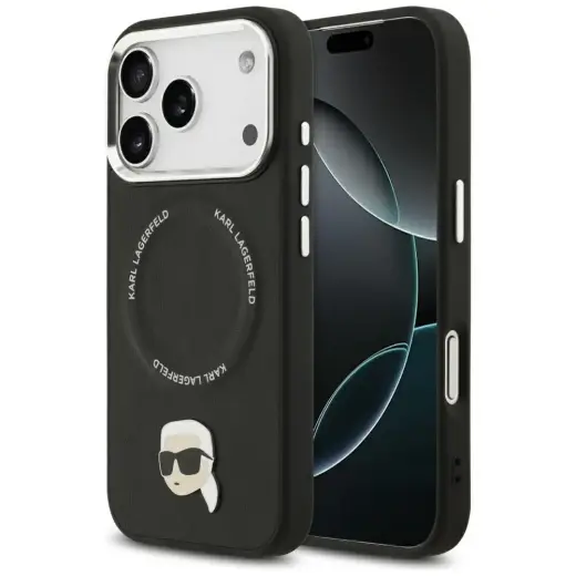 Karl Lagerfeld Karl Pin MagSafe Case for iPhone 17 Pro Black