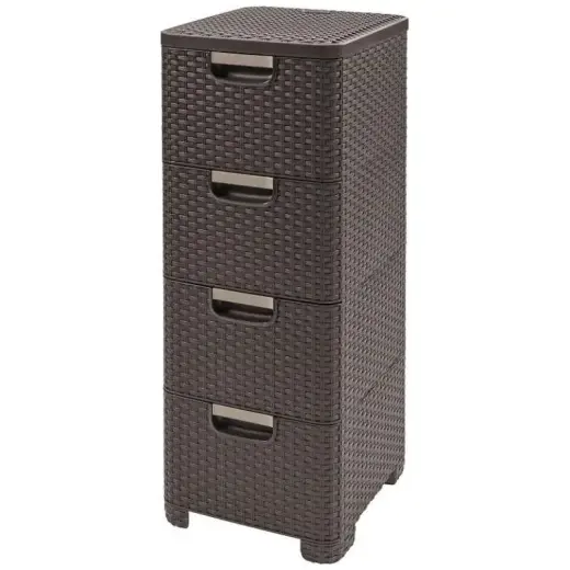 Kumode ar 4 atvilknēm Style 33x38x79cm tumši brūna