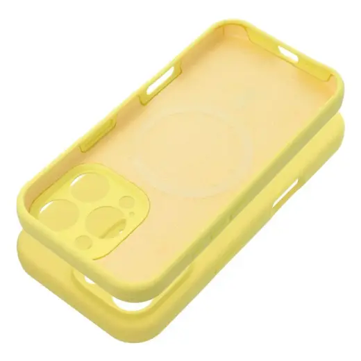 Silicone 2mm phone case with MagSafe support for iPhone 16 yellow