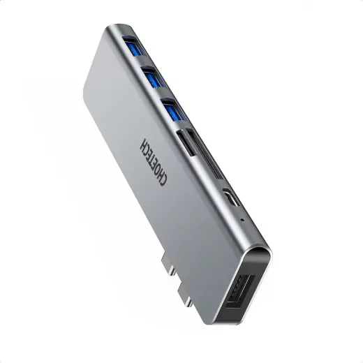 Choetech Docking Station for Apple MacBook Pro | MacBook Air Adapter HUB USB Type C 7w2 100W PD Gray (HUB-M23):