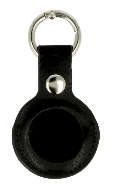 Fusion leather keychain for Apple AirTag with key ring black