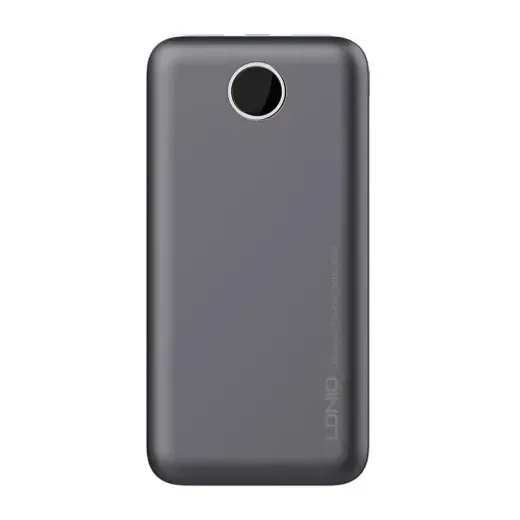 LDNIO PQ10 external battery (powerbank) | 10000 mAh | 22.5W | USB-C, USB-A | LED display | gray