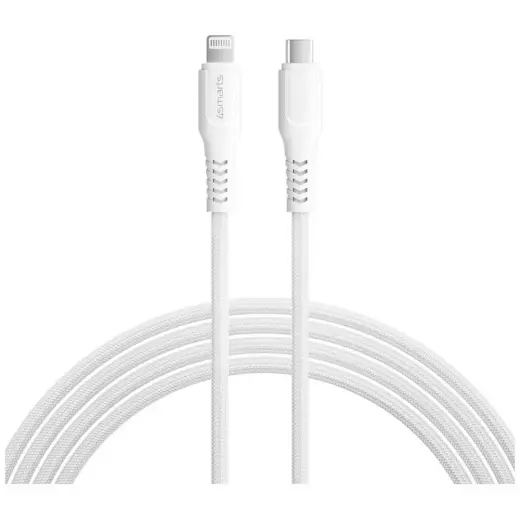 4smarts andmeedastus- ja laadimiskaabel | Lightning kuni USB-C | 30W | 1.5m | valge