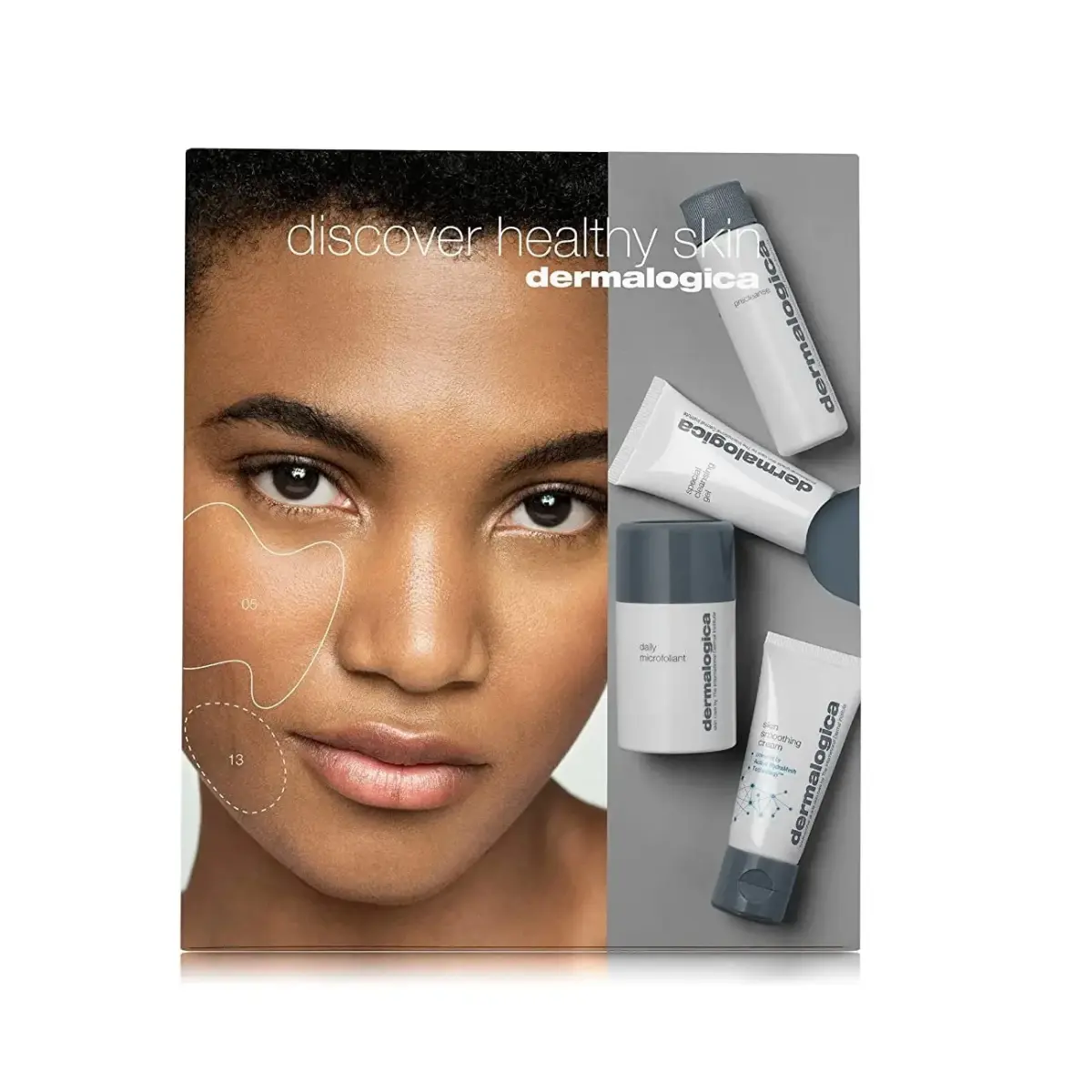 Discover Healthy Skin Set Dermalogica: Daily Skin Health, Hyaluronic Acid, Hydrating 48H, Daily, Cream, For Face & Neck, 15 g + Daily Skin Health, Natural Essential Oils, Deep Cleans And Purifies, Cleansing Oil, For Face & Eyes, 30 ml + Daily Skin Health, Lavander Oil, Cleansing & Soothing, Cleansing Gel, For Face & Neck, 15 ml + Daily Skin Health, Salicylic Acid, Softening, Smoothing & Brightening, Exfoliating Powder, 13 g