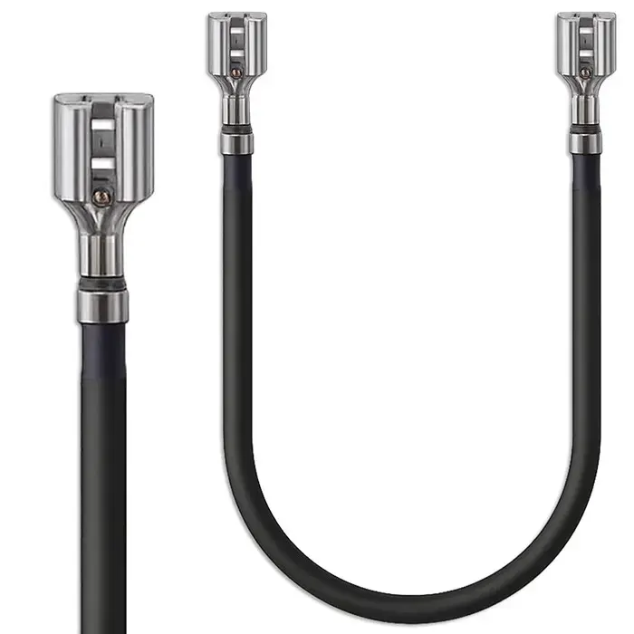 Qoltec Battery cable, female FASTON connector 250 | 20 cm | Black