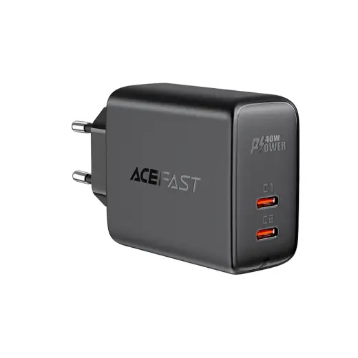 Acefast A9 travel charger | 40W | PPS, PD, QC3.0 | USB-C | black