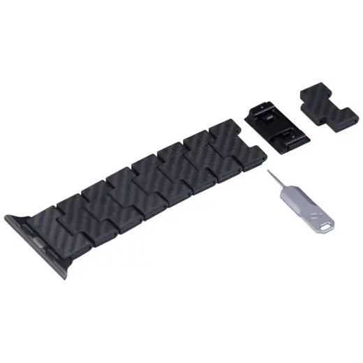 Band PITAKA Carbon Fiber Retro for Apple Watch 1|2|3|4|5|6|7|8|9|10|SE|Ultra|Ultra2 black grey Photo