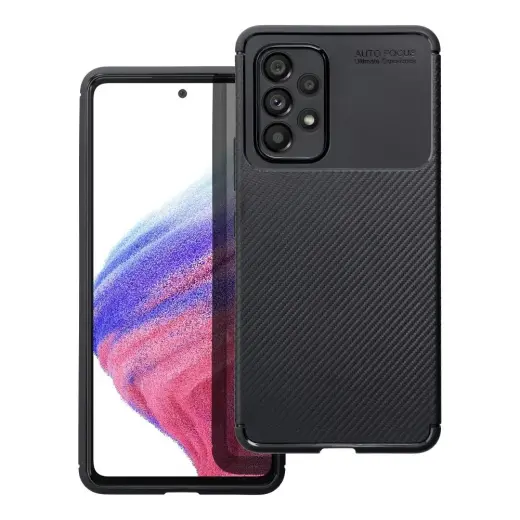 Carbon Premium telefono dėklas Samsung Galaxy A14 4G (A145) | A14 5G (A146) juodas