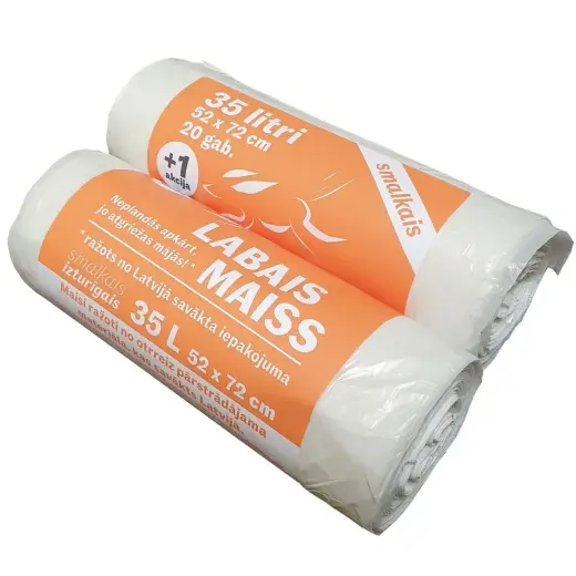 Atkritumu maisi 35L 20+1gb 10mkr balti (50)