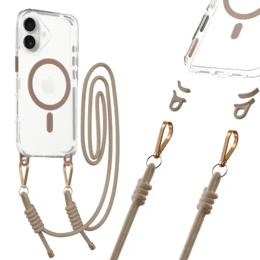 Tel Protect Strap Clear telefoni ümbris iPhone 17 kuldne