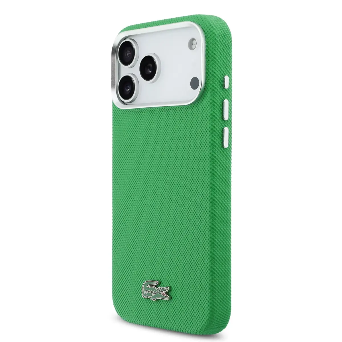 Lacoste Iconic Petit Pique Metal Logo maciņš ar MagSafe atbalstu telefonam iPhone 17 Pro Max zaļš