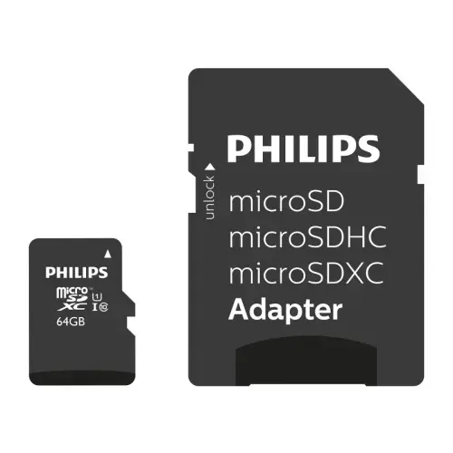 Philips MicroSDXC 64GB class 10|UHS 1 + Adapter