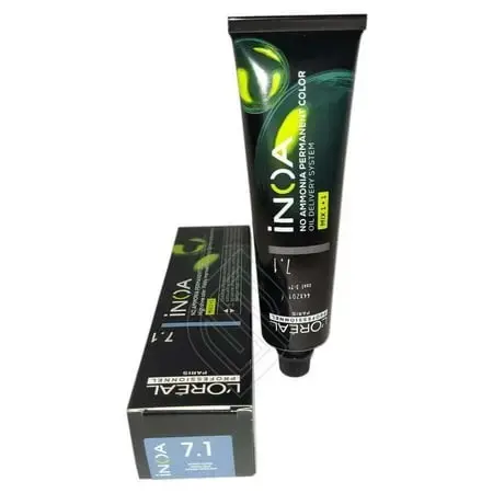 Loreal Professionnel Paris Inoa #7.1 Ash Blonde No Ammonia Permanent Hair Color Original-7.1/7B 2 Ounce 60 Gram