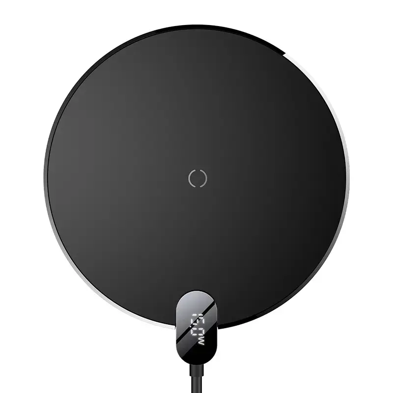 Baseus Digital LED juhtmevaba laadija | Qi | 15W | must