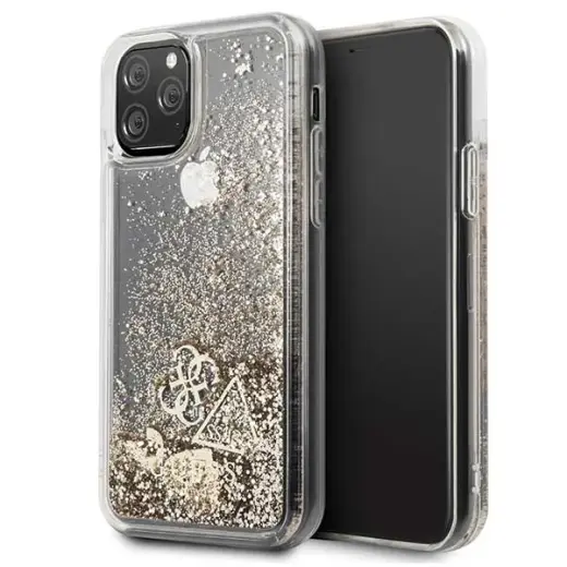 GUHCN58GLHFLGO Guess Glitter Hearts Cover for iPhone 11 Pro Gold