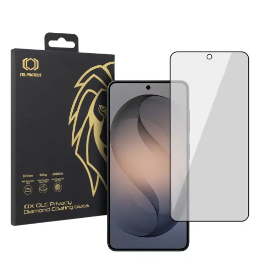 Tel Protect 10X Privacy DLC Diamond Coating grūdintas apsauginis stiklas telefonui Galaxy S26 (privatumo efektas) (suderinama su pirštų atspaudų jutikliu po ekranu)