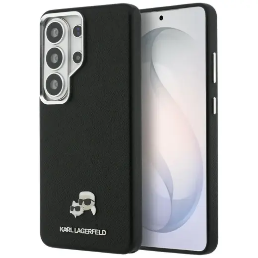 Karl Lagerfeld Saffiano KC Metal Logo maciņš ar MagSafe atbalstu telefonam Samsung Galaxy S26 Ultra (S948) melns