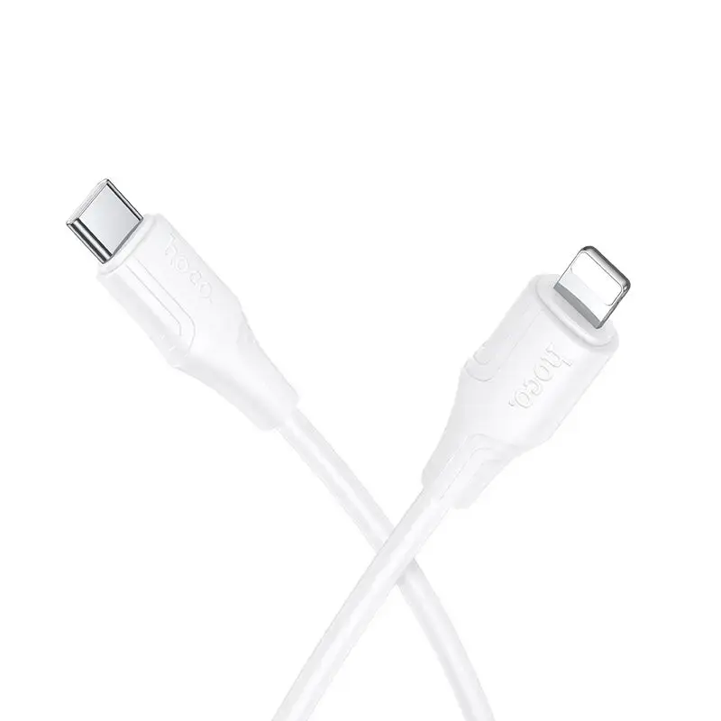 Hoco X124 datu pārraides un uzlādes vads | USB-C uz Lightning | 27W | 1m | balts