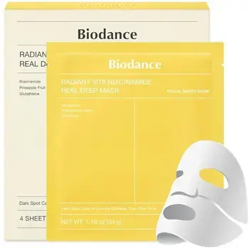 Biodance  Radiant Vita Niacinamide Real Deep Mask - face mask ( 4 pcs )