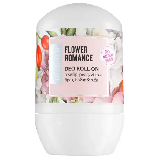 Biobaza, Flower Romance, Natural Ingredients, Refreshing, Floral, Deodorant Roll-On, For Women, 50 ml