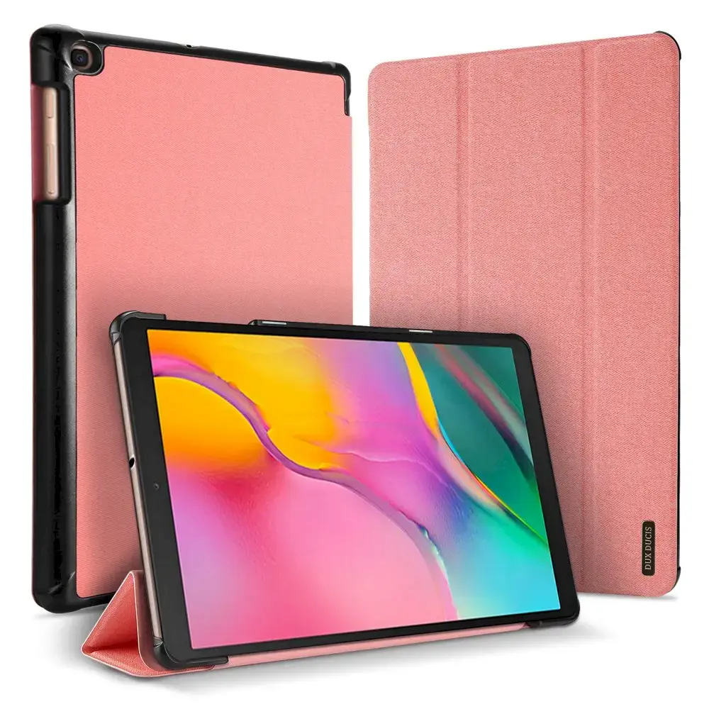 Dux Ducis domo grāmatveida maks planšetdatoram Samsung T510 | T515 Galaxy Tab A (2019) 10.1 rozā