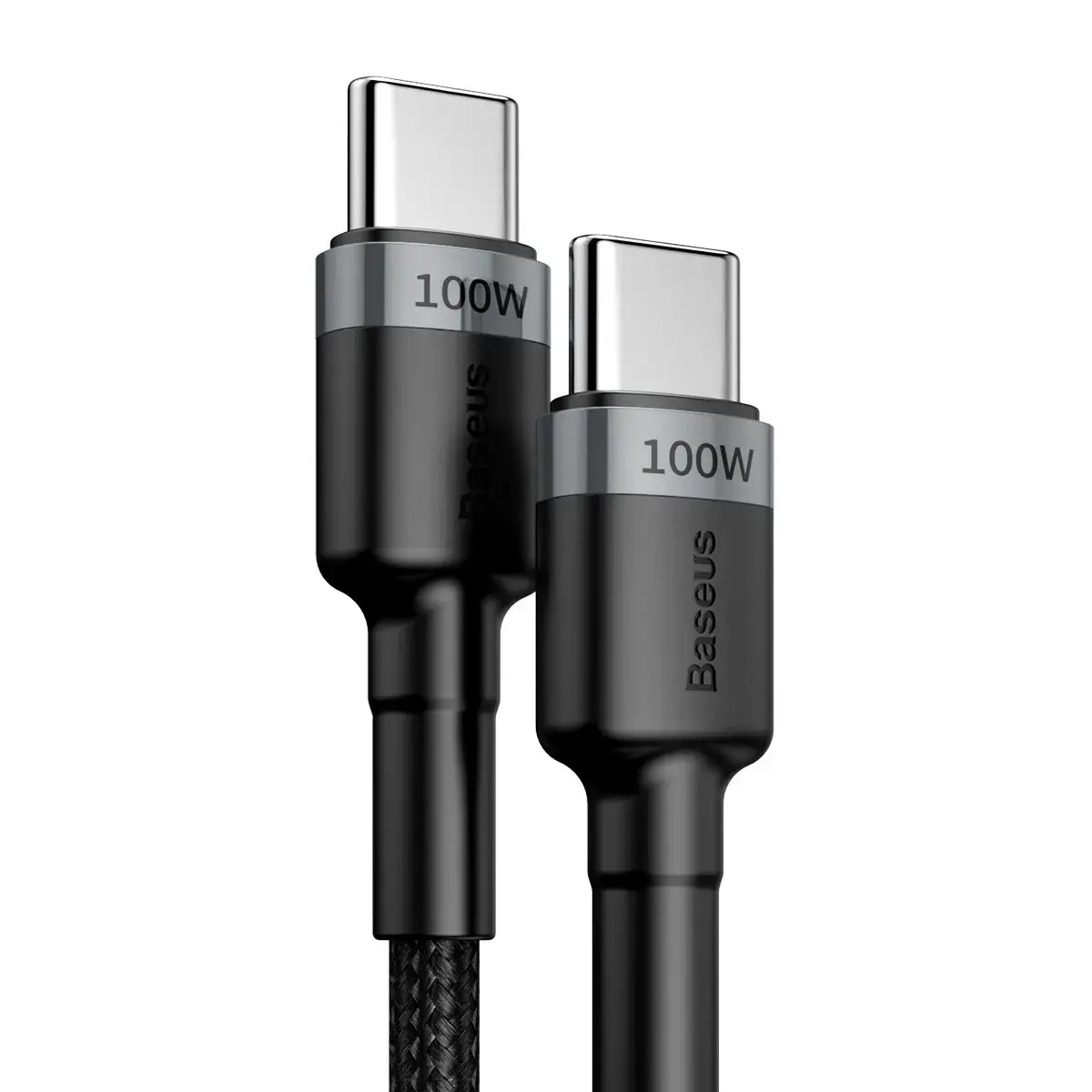 Baseus Cafule datu pārraides un uzlādes vads | USB-C uz USB-C | PD, QC 3.0 | 100W | 2m | pelēks, melns (Bojāts iepakojums)