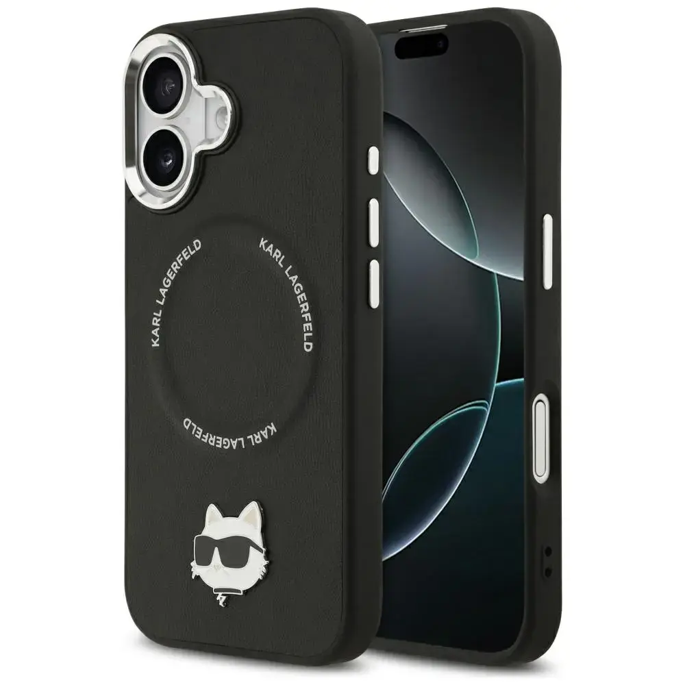 Karl Lagerfeld Choupette Pin MagSafe Case for iPhone 17 Black