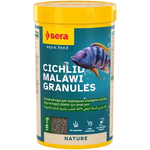 Barība zivīm - Sera Cichlid Malawi Granules 250 ml (135g)
